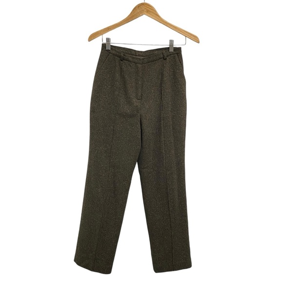 Caslon Wool & Silk Pleated Trouser Pants In Dark Olive - Picture 1 of 9